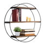 Hanah Home Estantería de Pared Tulipa Negro y Nogal